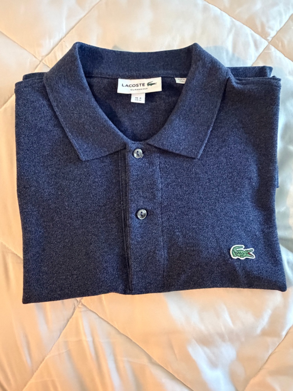 Lacoste Men's Long-Sleeve Polo Shirt - Navy - Picture 3 of 7